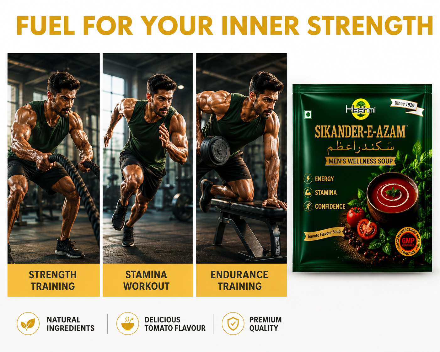 Hashmi Sikander-E-Azam Men’s Wellness Soup | Ancient Traditional Herbal Formula to Support Energy, Stamina & Confidence | 10g Sachet